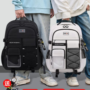 New High-End Backpack for Junior High School Students, Men's Burden-Reducing Spine-Protecting School Bag, High School Girls' Large-Capacity Backpack