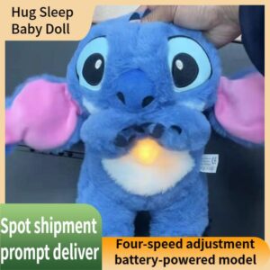 Four-Speed Airbag, Sound, Light, Breathing, Stitch Plush Toy, Ears Moving, Soothing Doll, Breathing Bear, Ready for Sale
